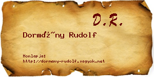 Dormány Rudolf névjegykártya